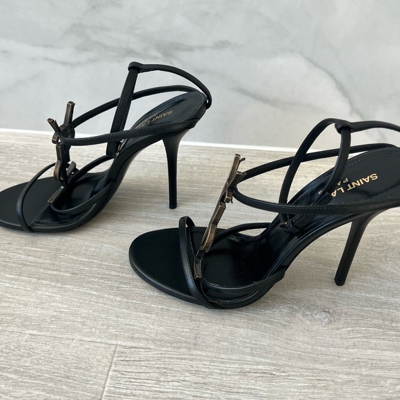 YSL Yves Saint Laurent Cassandra Medallion Stiletto Sandals Heels - Picture 4 of 8
